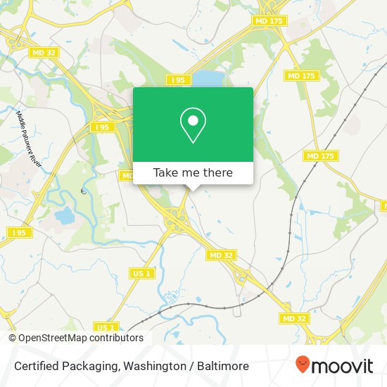 Mapa de Certified Packaging, 10305 Guilford Rd