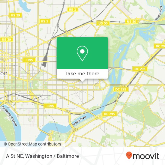 Mapa de A St NE, Washington, DC 20002