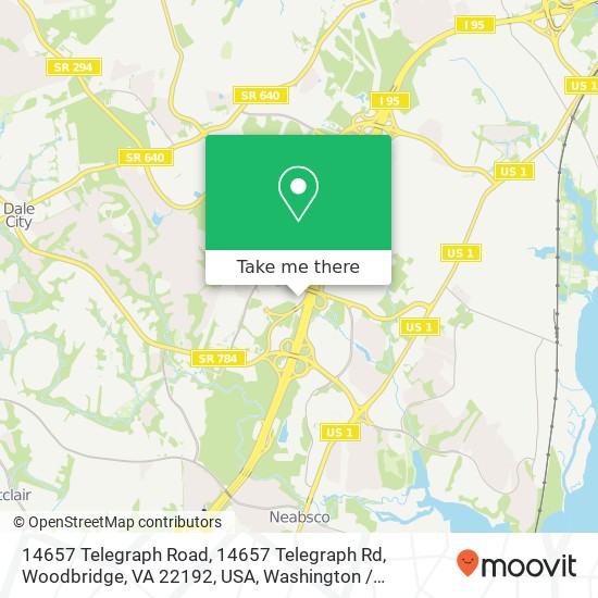 Mapa de 14657 Telegraph Road, 14657 Telegraph Rd, Woodbridge, VA 22192, USA