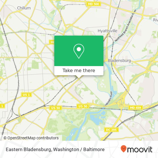 Mapa de Eastern Bladensburg, Washington, DC 20018