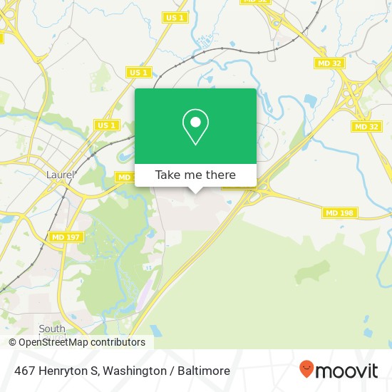 Mapa de 467 Henryton S, Laurel, MD 20724
