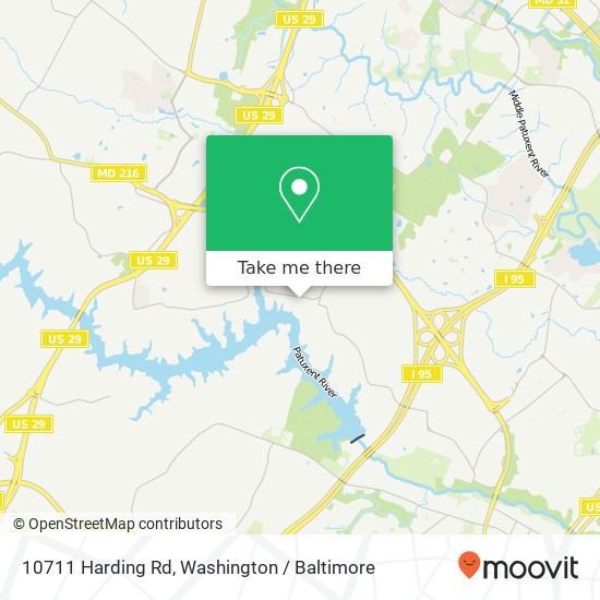 Mapa de 10711 Harding Rd, Laurel, MD 20723