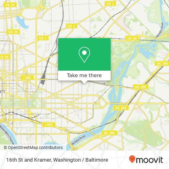 Mapa de 16th St and Kramer, Washington, DC 20002
