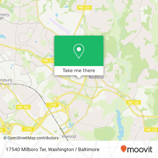 Mapa de 17540 Milboro Ter, Derwood, MD 20855