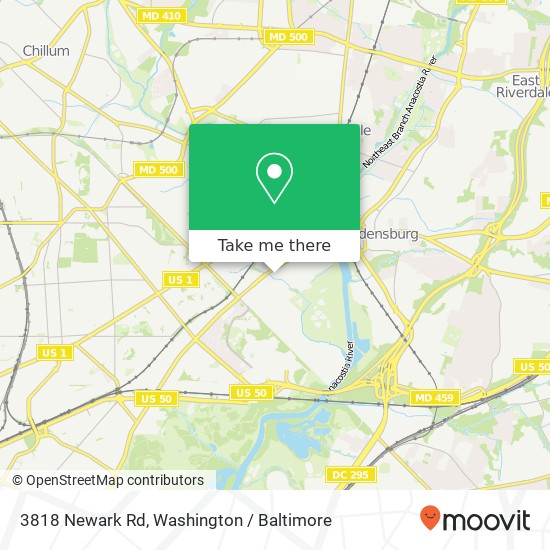 Mapa de 3818 Newark Rd, Brentwood, MD 20722