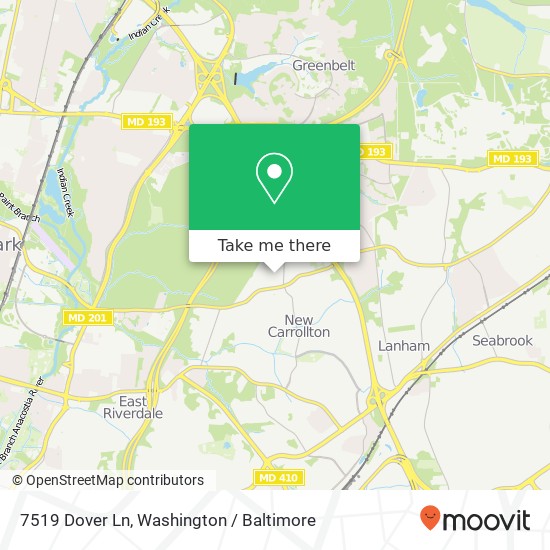 7519 Dover Ln, Lanham, MD 20706 map