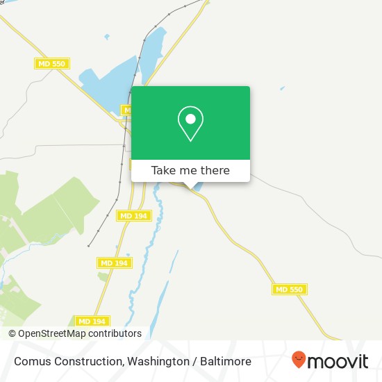 Mapa de Comus Construction, 10642 Woodsboro Rd Woodsboro, MD 21798