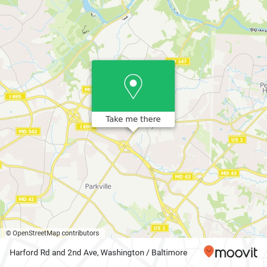 Mapa de Harford Rd and 2nd Ave, Parkville, MD 21234