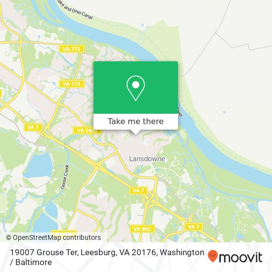 Mapa de 19007 Grouse Ter, Leesburg, VA 20176