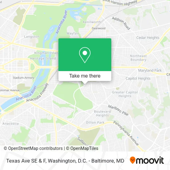 Mapa de Texas Ave SE & F