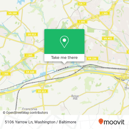 Mapa de 5106 Yarrow Ln, Alexandria, VA 22304