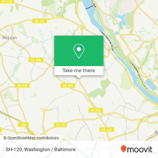 Mapa de SH-120, Arlington, VA 22207