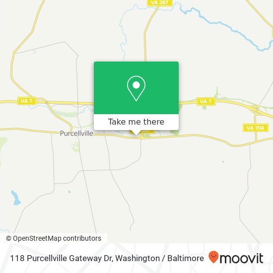 Mapa de 118 Purcellville Gateway Dr, Purcellville, VA 20132