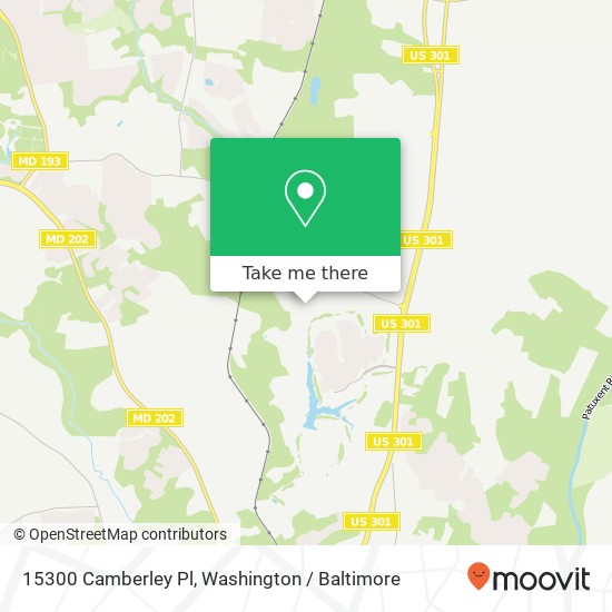 Mapa de 15300 Camberley Pl, Upper Marlboro, MD 20774