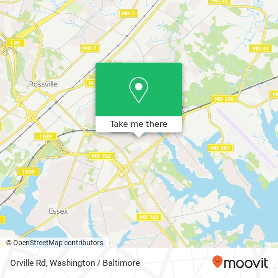 Mapa de Orville Rd, Essex, MD 21221