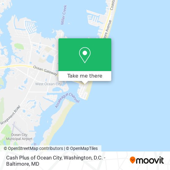Cash Plus of Ocean City map