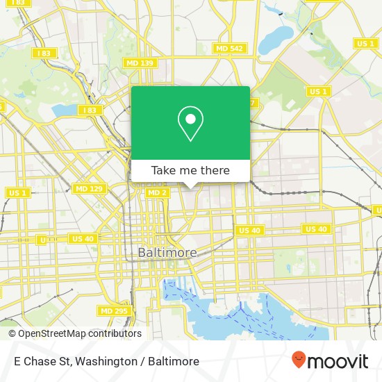 Mapa de E Chase St, Baltimore (EAST CASE), MD 21202