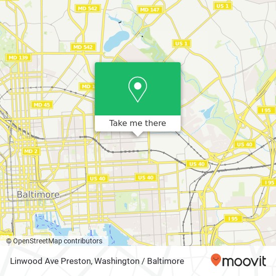 Mapa de Linwood Ave Preston, Baltimore, MD 21213