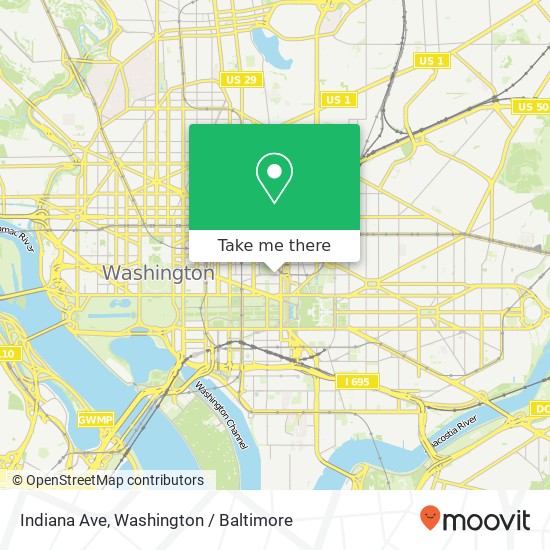 Mapa de Indiana Ave, Washington, DC 20001