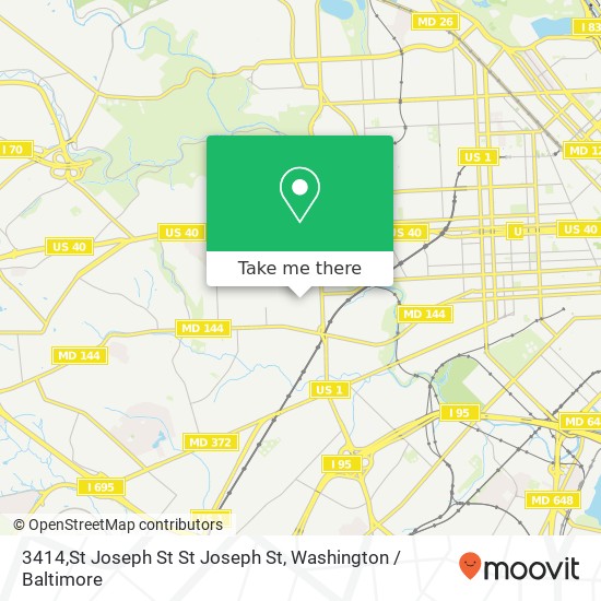 Mapa de 3414,St Joseph St St Joseph St, Baltimore, MD 21229