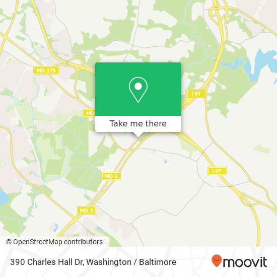 Mapa de 390 Charles Hall Dr, Millersville, MD 21108