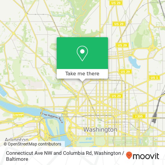 Connecticut Ave NW and Columbia Rd, Washington, DC 20009 map