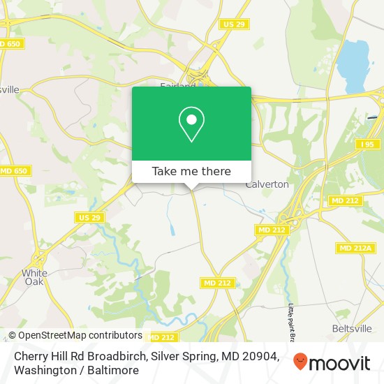 Mapa de Cherry Hill Rd Broadbirch, Silver Spring, MD 20904