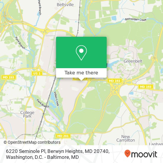 6220 Seminole Pl, Berwyn Heights, MD 20740 map