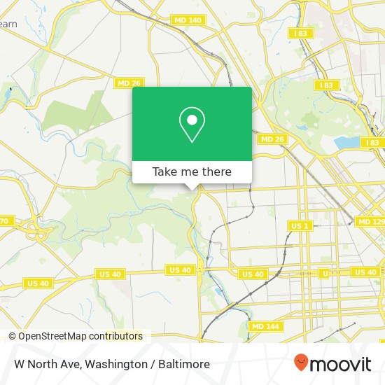 Mapa de W North Ave, Baltimore (WALBROOK), MD 21216