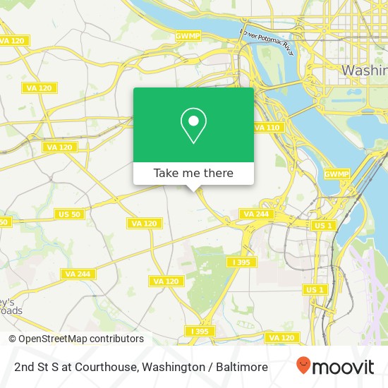 Mapa de 2nd St S at Courthouse, Arlington, VA 22204