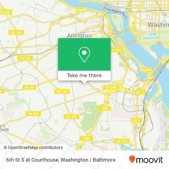 Mapa de 6th St S at Courthouse, Arlington, VA 22204