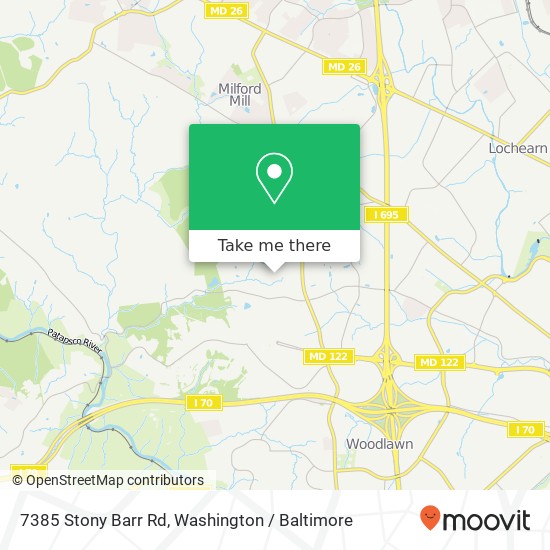 Mapa de 7385 Stony Barr Rd, Windsor Mill, MD 21244