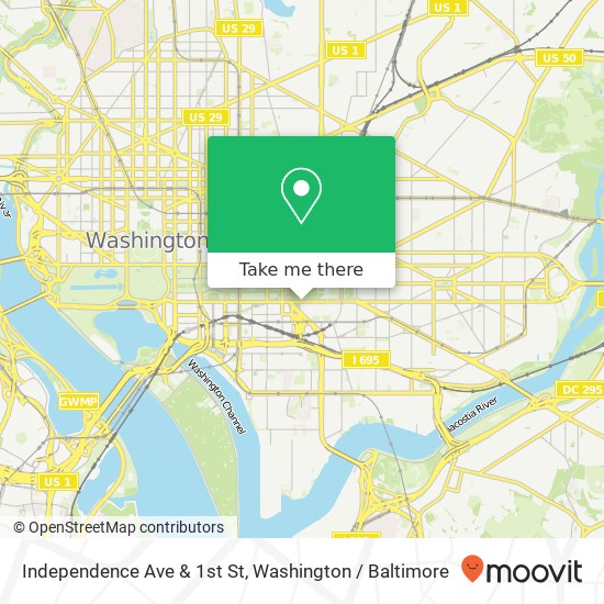 Independence Ave & 1st St, Washington, DC 20024 map