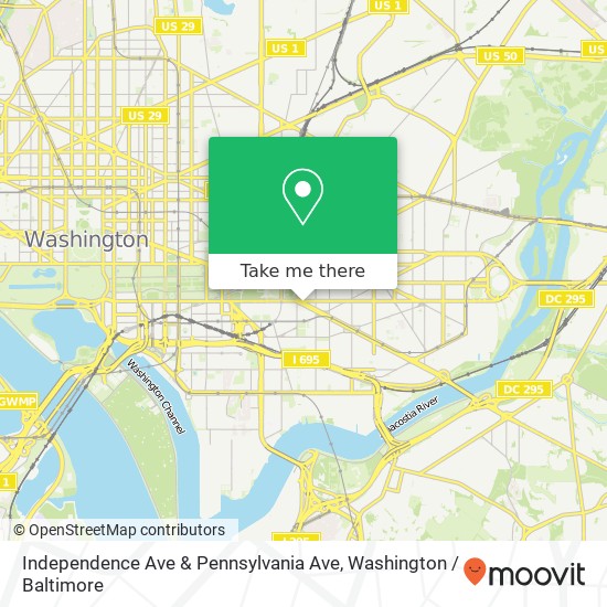 Mapa de Independence Ave & Pennsylvania Ave, Washington, DC 20003