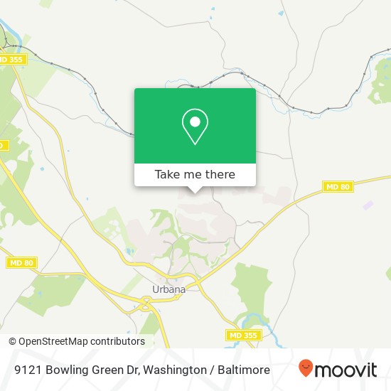 Mapa de 9121 Bowling Green Dr, Frederick, MD 21704
