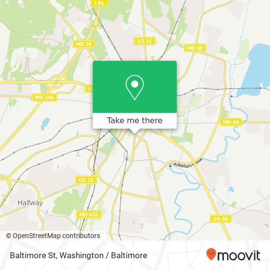 Mapa de Baltimore St, Hagerstown, MD 21740