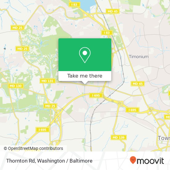 Mapa de Thornton Rd, Lutherville Timonium, MD 21093