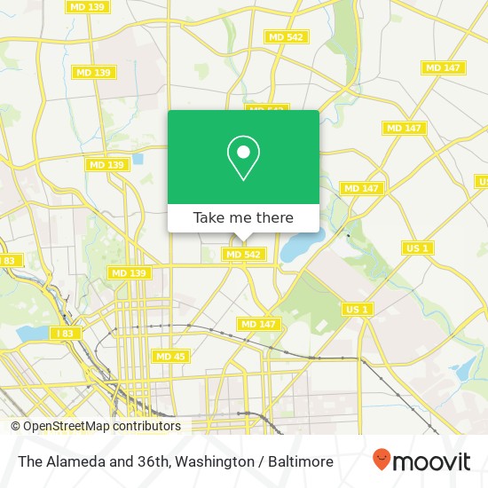 The Alameda and 36th, Baltimore, MD 21218 map