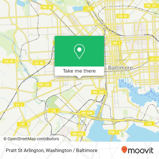 Mapa de Pratt St Arlington, Baltimore, MD 21223