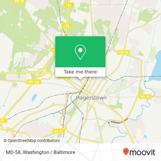 MD-58, Hagerstown, MD 21740 map