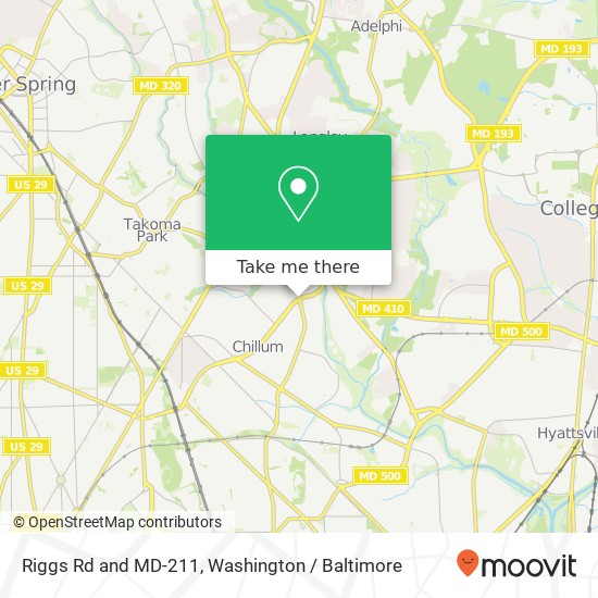 Riggs Rd and MD-211, Hyattsville, MD 20782 map