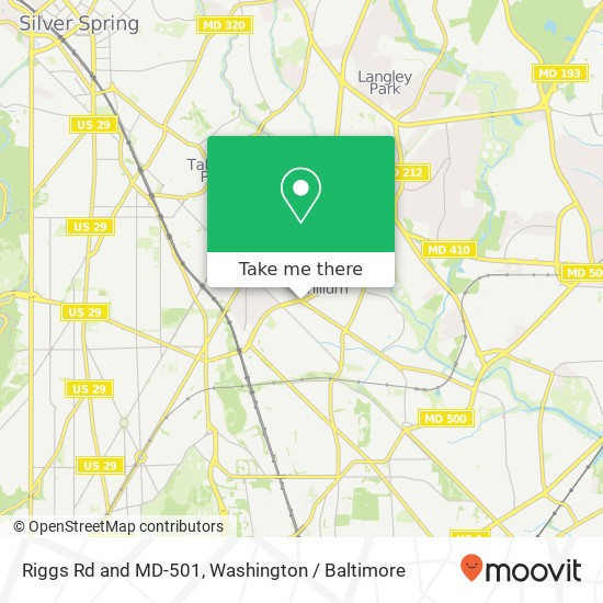 Riggs Rd and MD-501, Hyattsville, MD 20782 map