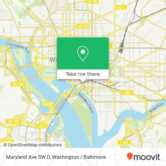 Mapa de Maryland Ave SW D, Washington, DC 20024