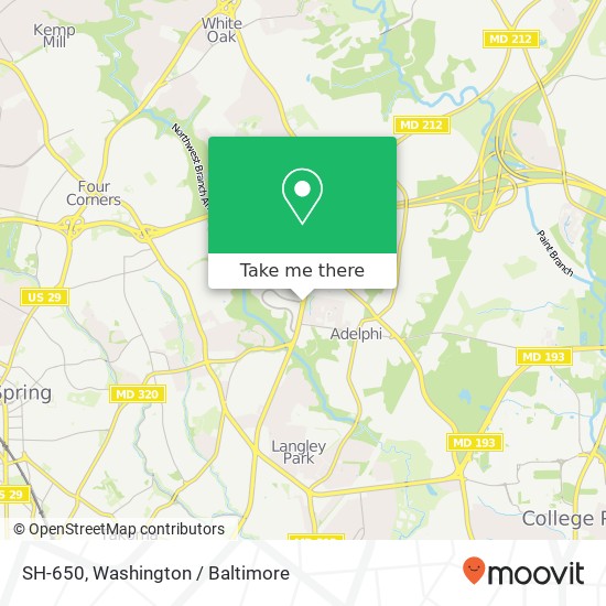 Mapa de SH-650, Silver Spring, MD 20903