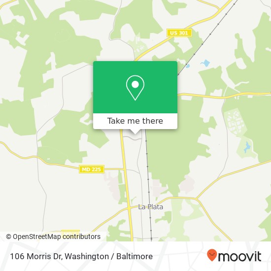 Mapa de 106 Morris Dr, La Plata, MD 20646