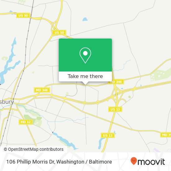 Mapa de 106 Phillip Morris Dr, Salisbury, MD 21804