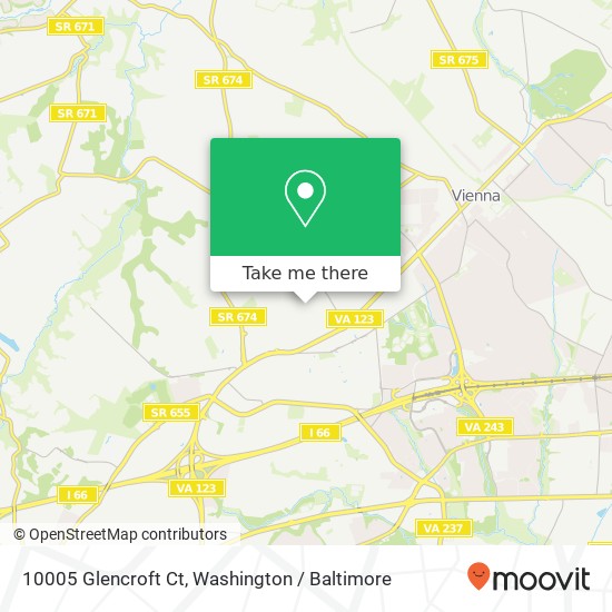 Mapa de 10005 Glencroft Ct, Vienna, VA 22181