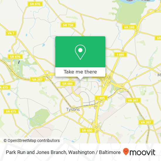 Mapa de Park Run and Jones Branch, McLean, VA 22102