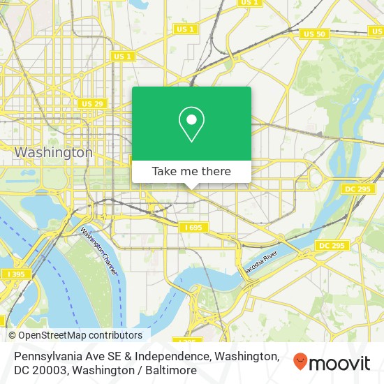 Mapa de Pennsylvania Ave SE & Independence, Washington, DC 20003