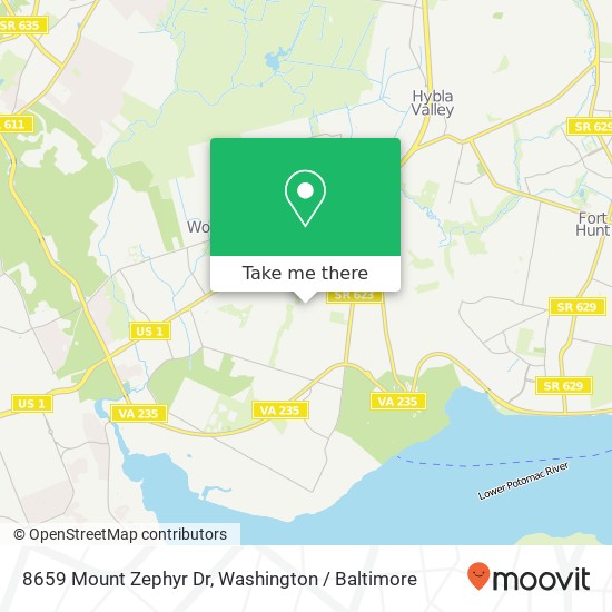 Mapa de 8659 Mount Zephyr Dr, Alexandria, VA 22309